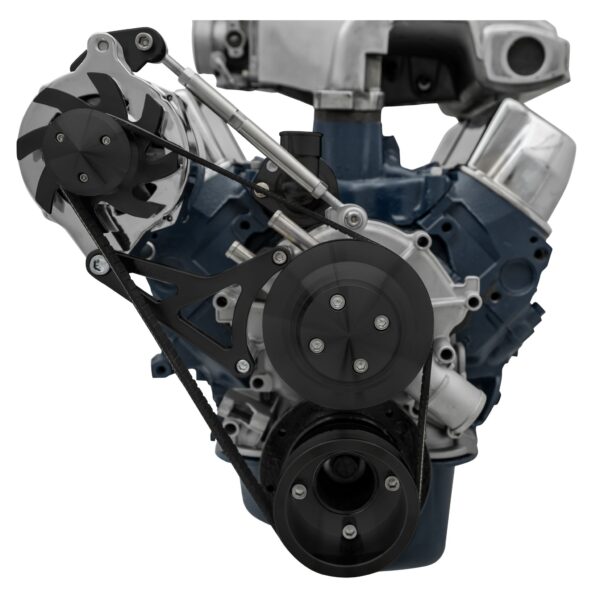 Small Block Ford Serpentine Conversion Deluxe - 351W - ALT Only - Black