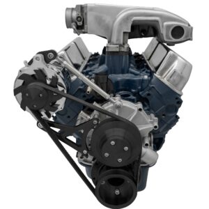 Small Block Ford Serpentine Conversion Deluxe - 351W - ALT Only - Black