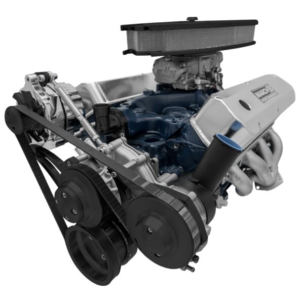 Small Block Ford Serpentine Conversion Ultra; Mid-Mount; 302; PS-Mustang; Black