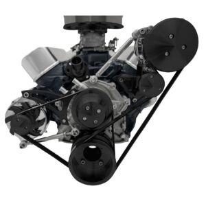 Small Block Ford Serpentine System - 351W - Early - 3 Bolt - AC & ALT - Black