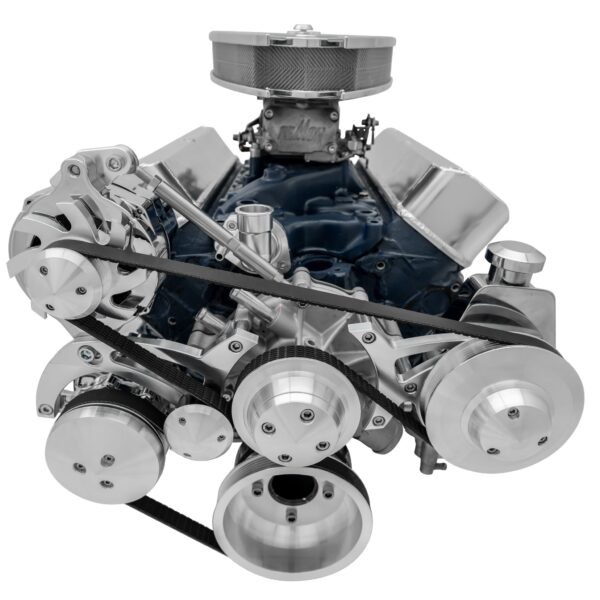 Small Block Ford Serpentine Conversion Ultra - Reverse - 4 Bolt - AC - Saginaw