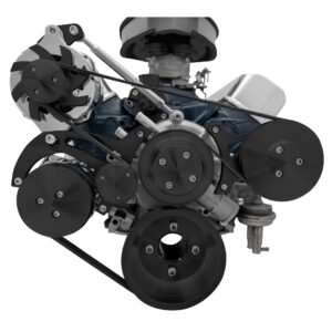 Small Block Ford Serpentine System - Reverse - 4 Bolt - AC - GMT2 - Black