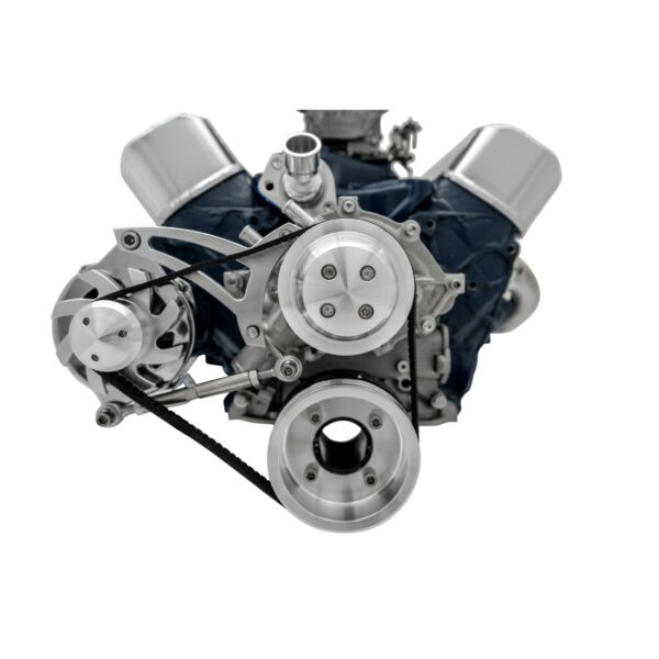 Small Block Ford Serpentine Conversion; 351W - Early - 4 Bolt - ALT Only - Black