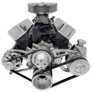 Small Block Ford Serpentine Conversion Ultra; 351W - Early - 4 Bolt - PS-Saginaw