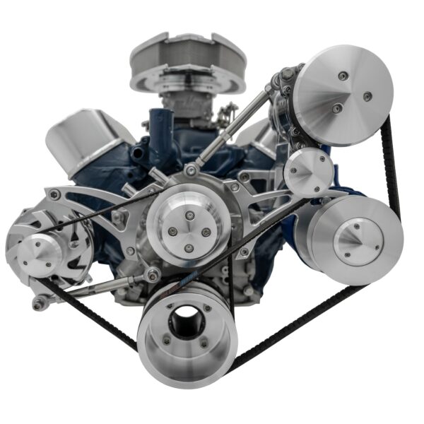 Small Block Ford Serpentine Conversion; Ultra - AC - Early - 4 Bolt - PS-Mustang