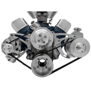 Small Block Ford Serpentine Conversion Ultra 351W - Late - 4 Bolt - PS Saginaw