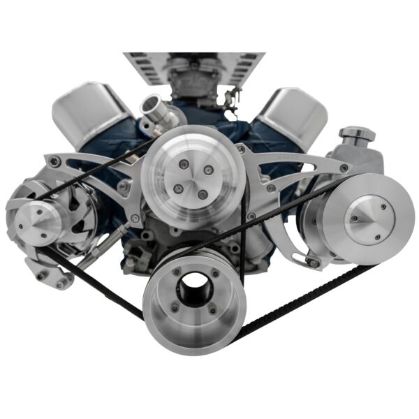 Small Block Ford Serpentine Conversion Ultra 351W - Late - 4 Bolt - PS Saginaw