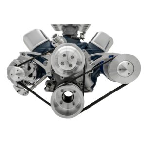 Small Block Ford Serpentine Conversion Ultra; 351W - Late - 4 Bolt - PS- Mustang