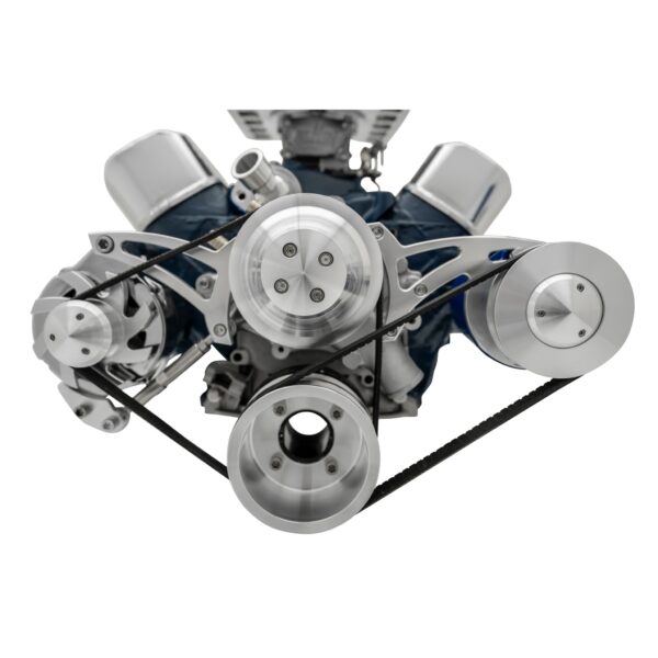 Small Block Ford Serpentine Conversion Ultra; 351W - Late - 4 Bolt - PS- Mustang
