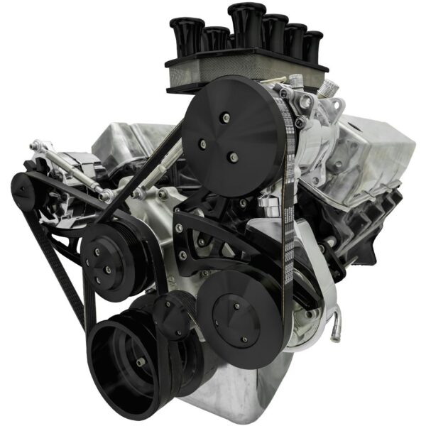 Big Block Ford Serpentine Conversion Ultra - AC & PS - 508 - Saginaw-Key - Black