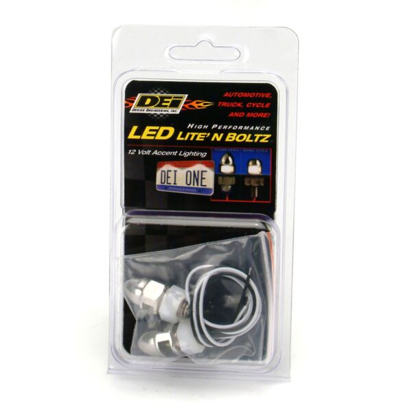 DEI 30311 Lite'N Boltz LED License Plate Lighting Kit Acorn Polished 2-Pack 030311