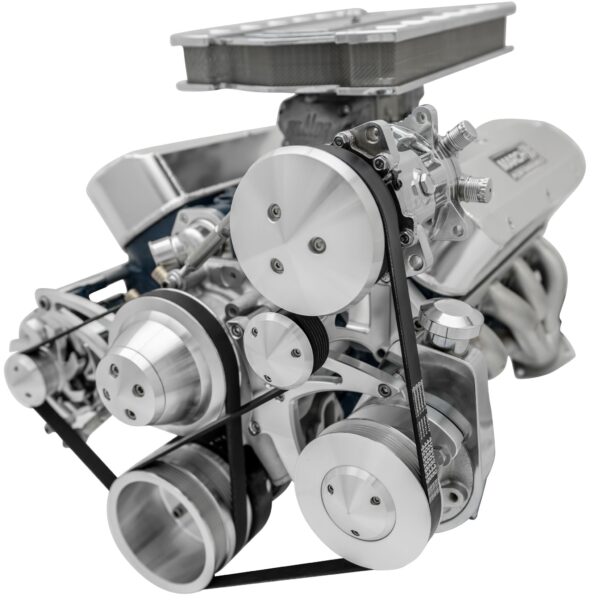 Small Block Ford Serpentine Conversion; 302; Late; 4 Bolt; AC & PS; PS-Saginaw