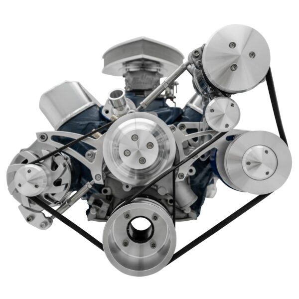 Small Block Ford Serpentine Conversion Ultra; 351W; Late; 4 Bolt; AC PS- Mustang