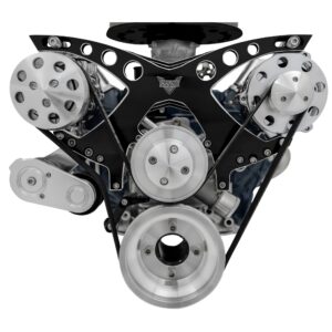 Small Block Ford Revolver Serpentine System - AC & ALT - Black Onyx