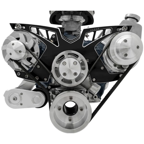 Small Block Ford Pro-Track Serpentine System - PS & ALT - Black Onyx
