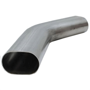 Granatelli 3 inch Oval Exhaust Tubing, Horizontal, 45 bend, 4.50 inch Bend Radius