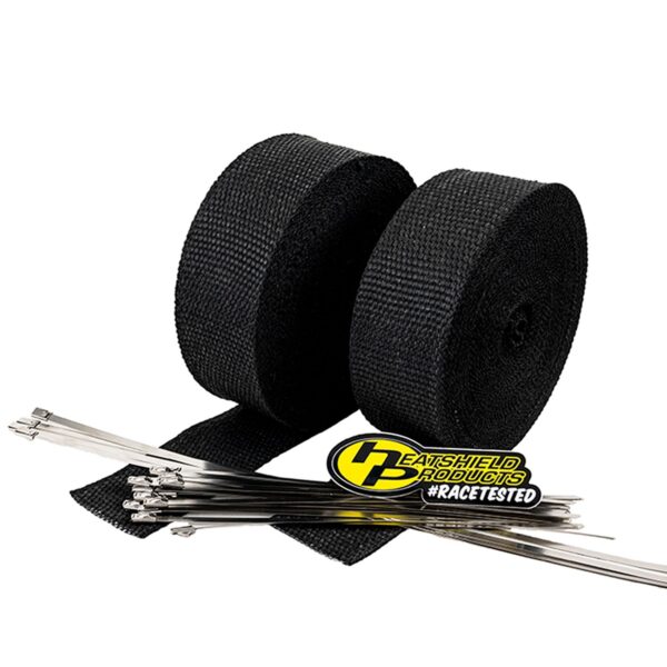 Heatshield Products 322092 - Blk Exh Wrap Kit 2 in x 50ft (x2) w/ties