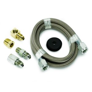LINE, BRAIDED STAINLESS STEEL, #4 DIA., 4FT. LENGTH, -4AN AND 1/8 in. NPTF FITTINGS