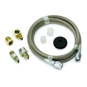 LINE, BRAIDED STAINLESS STEEL, #3 DIA., 4FT. LENGTH, -3AN AND 1/8 in. NPTF FITTINGS