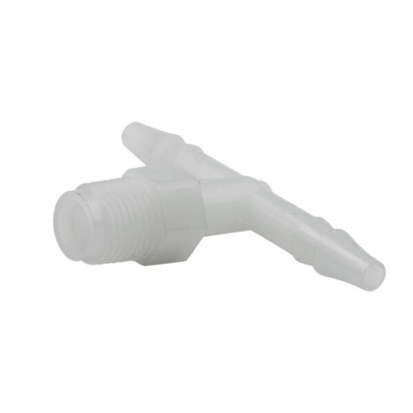 FITTING, TEE, 1/4 in. HOSE BARB TO 1/8 in. NPT MALE, PLASTIC