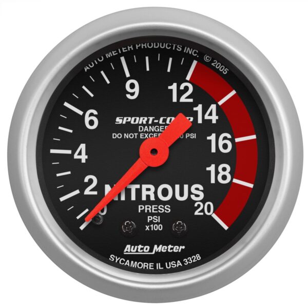 2-1/16 in. NITROUS PRESSURE, 0-2000 PSI, SPORT-COMP