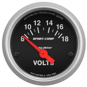 2-1/16 in. VOLTMETER, 8-18V, SPORT-COMP