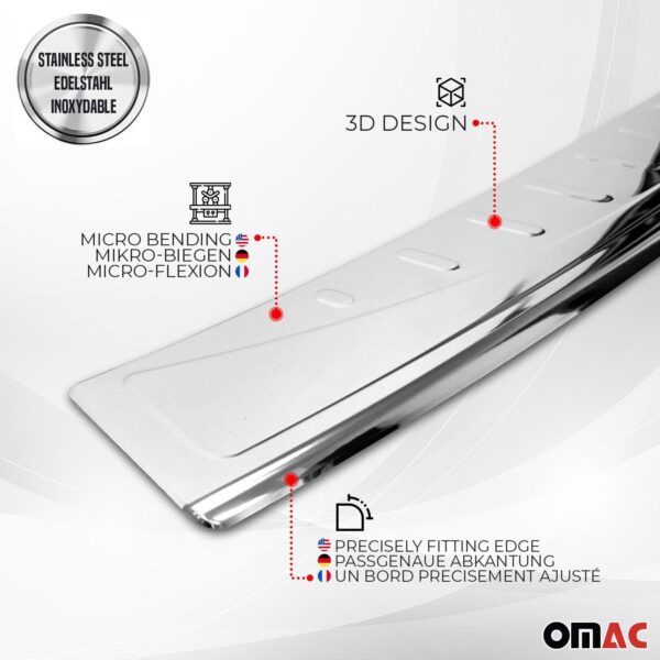 Fits Honda CR-V 2017-2023 Chrome Rear Bumper Guard Trunk Sill Protector S.Steel