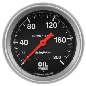 2-5/8 in. OIL PRESSURE, 0-200 PSI, SPORT-COMP