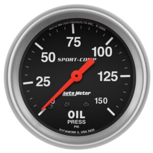 2-5/8 in. OIL PRESSURE, 0-150 PSI, SPORT-COMP