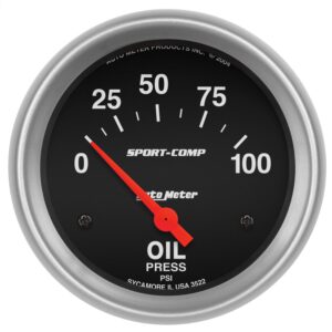 2-5/8 in. OIL PRESSURE, 0-100 PSI, SPORT-COMP