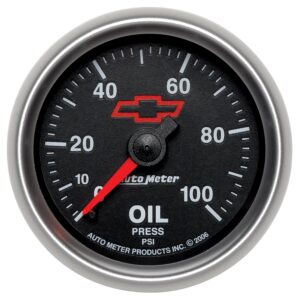 2-1/16 in. OIL PRESSURE, 0-100 PSI, GM BLACK