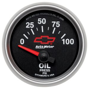 2-1/16 in. OIL PRESSURE, 0-100 PSI, GM BLACK