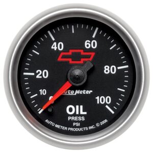2-1/16 in. OIL PRESSURE, 0-100 PSI, GM BLACK