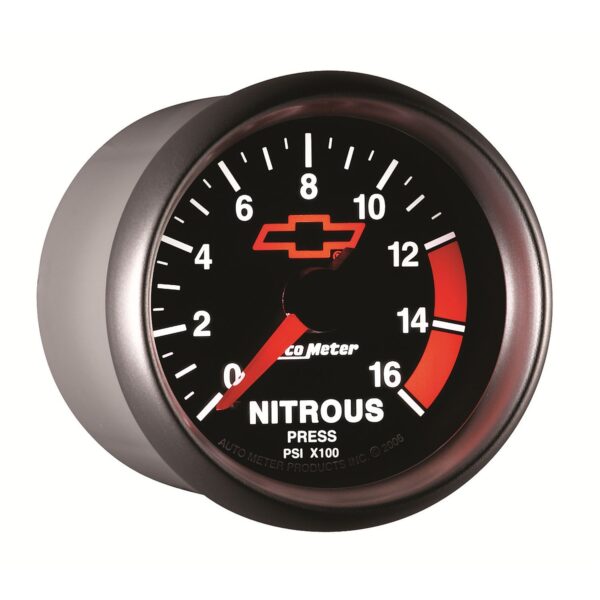 2-1/16 in. NITROUS PRESSURE, 0-1600 PSI, GM BLACK
