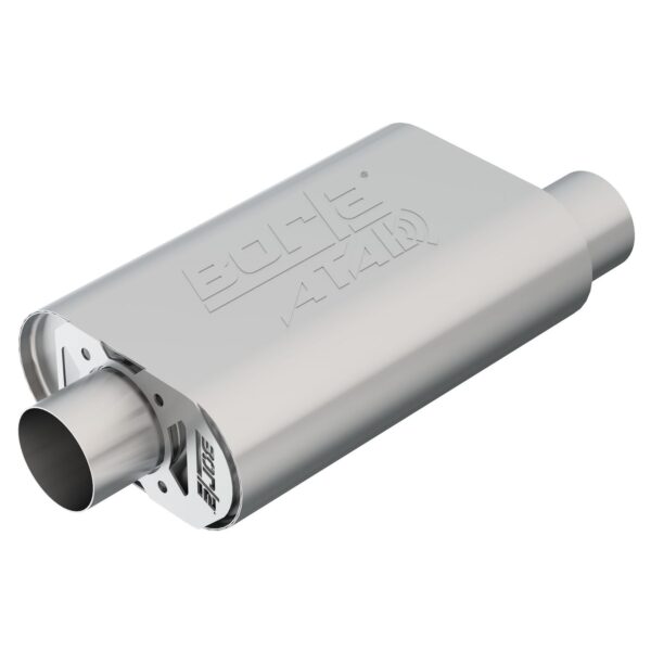 CrateMuffler Muffler Chevrolet Small Block 350/ 383/ 406 CID V8 High Output 3 in. Offset Inlet/ 3 in. Center Outlet ATAK