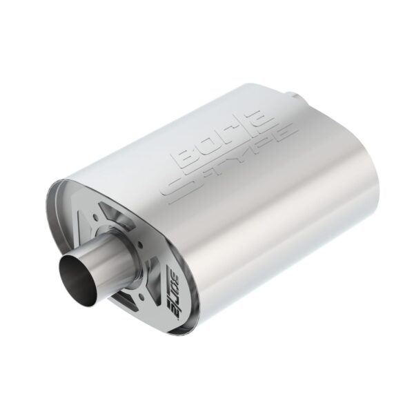 CrateMuffler Muffler Ford Coyote 5.0L V8 Moderate Output 2.5 in. Offset Inlet/ 2.5 in. Center Outlet S-Type