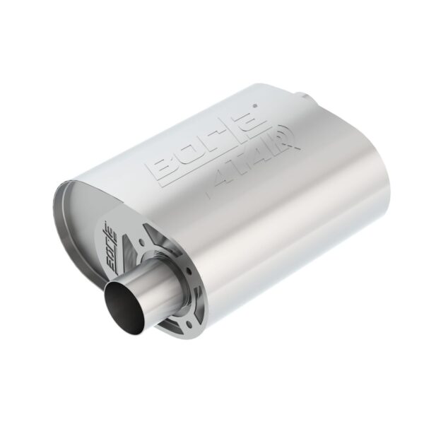 CrateMuffler Muffler Ford Coyote 5.0L V8 Moderate Output 2.5 in. Offset Inlet/ 2.5 in. Offset Outlet ATAK