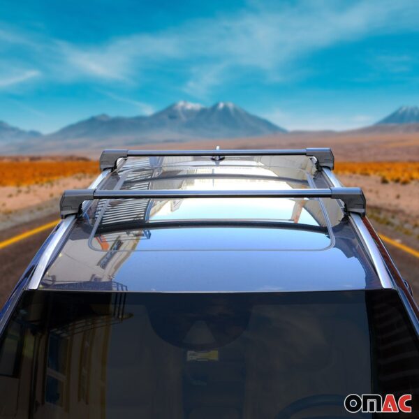 For 2014-2019 Kia Soul Roof Rack Cross Bar Luggage Carrier Black Aluminium 2 Pcs