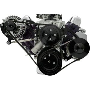 Small Block Chrysler Serpentine Conversion - PS - Saginaw-Key - Black