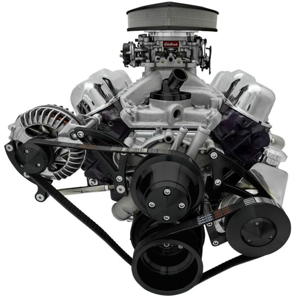 Small Block Chrysler Serpentine Conversion - PS - Saginaw-Key - Black