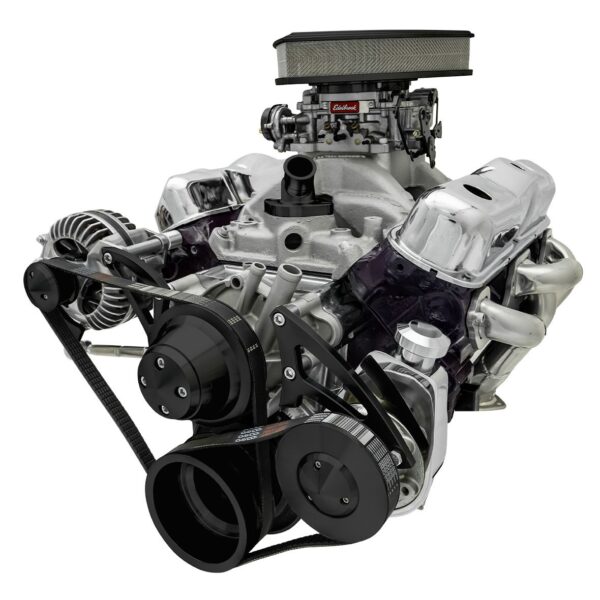 Small Block Chrysler Serpentine Conversion - PS - Saginaw-Press; Black