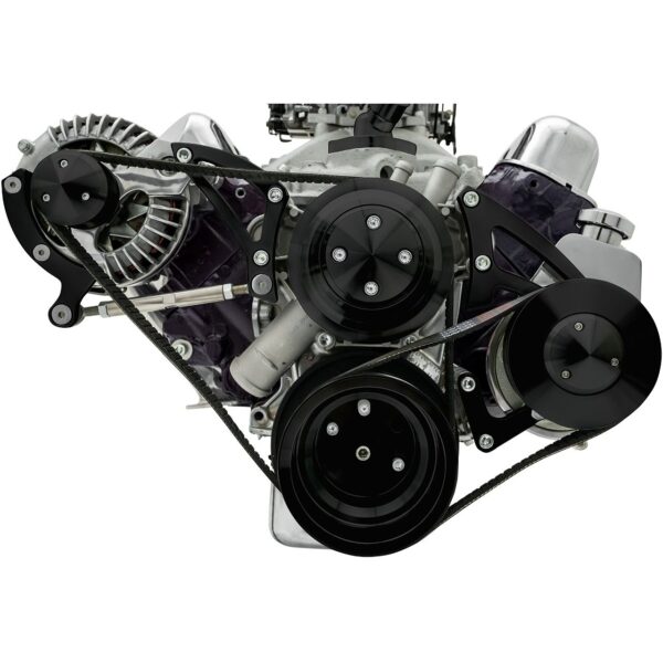 Small Block Chrysler Serpentine Conversion - PS - Saginaw-Press; Black