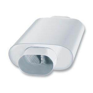 XR-1 Multi-Core Racing Muffler Slim Line 3.5in (4.13in x 2.61in Oval) Center Inlet/ 3.5in Center (4.13in x 2.61in Oval) Outlet 3in x 7.88in Oval x 12in Long Body