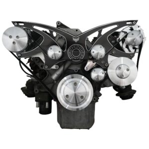 Chrysler Gen III Hemi Style Track Serpentine System - AC & PS - Black Onyx