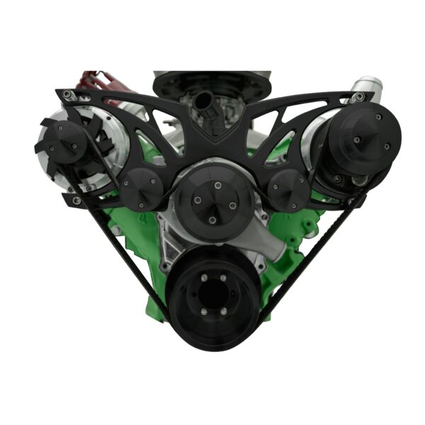 Big Block Chrysler Style Track Serpentine System - PS & ALT - Billet ACC - Black