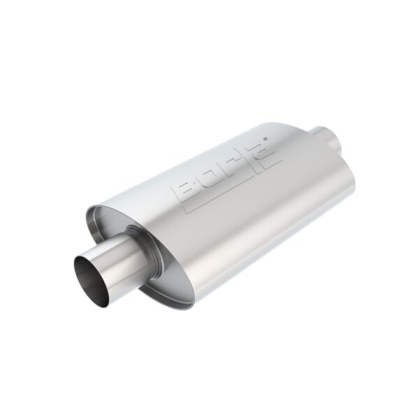 XR-1 Sportsman Racing Muffler 2.5in Center Inlet/ 2.5in Center Outlet 4.5in x 7.88in Oval 12in Long Body