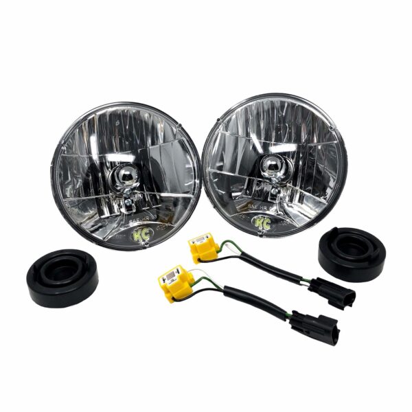 KC Hilites 7 in Headlight - H4 Halogen - 2-Lights - 55W / 60W DOT Headlight - for 07-18 Jeep JK