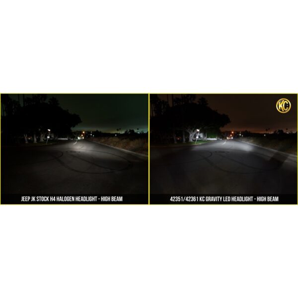 KC Hilites 7 in Gravity LED - Single Headlight - SAE/ECE - 40W Driving Beam - for 97-06 Jeep TJ