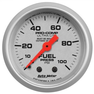 2-1/16 in. FUEL PRESSURE, 0-100 PSI, ULTRA-LITE