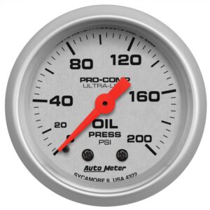 2-1/16 in. OIL PRESSURE, 0-200 PSI, ULTRA-LITE